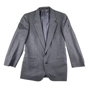 Yves Saint Laurent Blazer Mens 43 Blue Gray Made in France Wool Blend Sport Coat